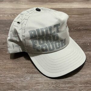 Vintage Built Ford Tough Diamond Plate Trucker Snapback Hat Cap Made In USA